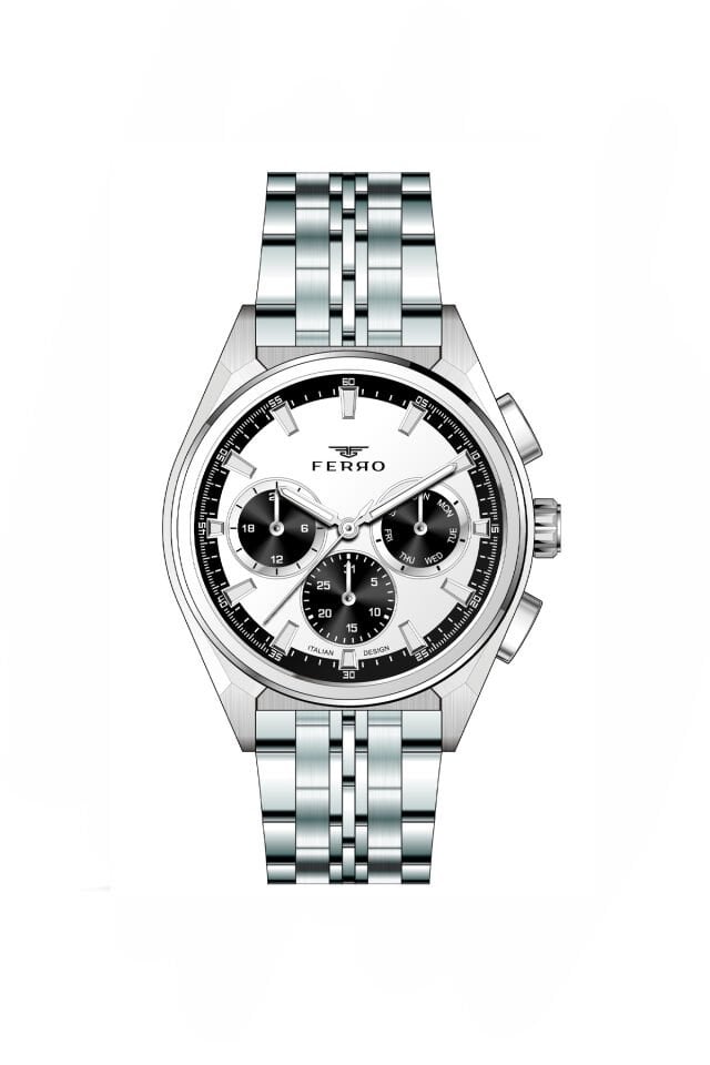 Ferro Gümüş Çelik Kordon Erkek Kol Saati FM11755AWT-A Fonksiyonları Aktif 3 ATM Su Geçirmez