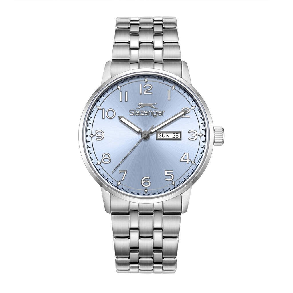 Slazenger SL.09.2560.2.05 Quartz Çelik Gri Mavi Kadran 44 mm Erkek Kol Saati