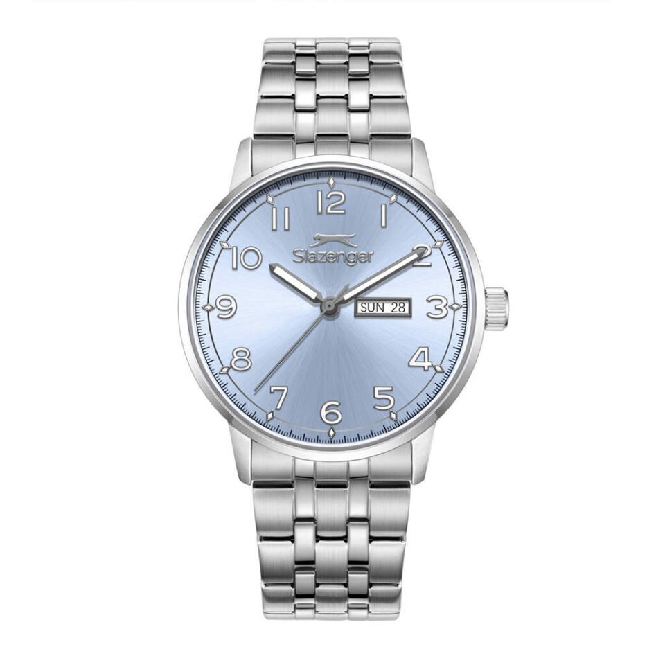 Slazenger SL.09.2560.2.05 Quartz Çelik Gri Mavi Kadran 44 mm Erkek Kol Saati