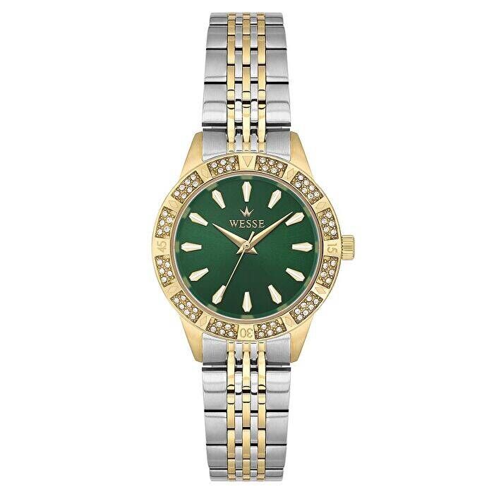 Wesse WWL113604 Quartz Çelik Altın/Gri Yeşil Kadran 30 mm Kadın Kol Saati