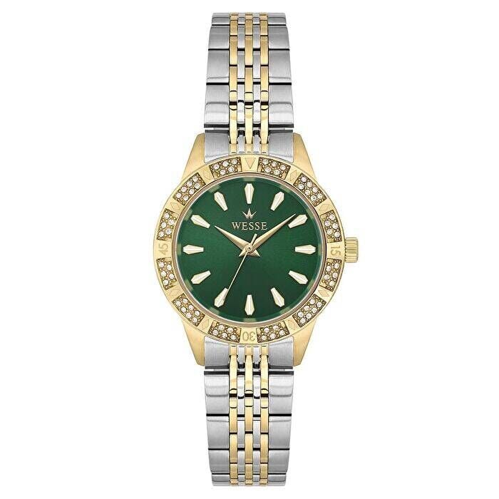 Wesse WWL113604 Quartz Çelik Altın/Gri Yeşil Kadran 30 mm Kadın Kol Saati