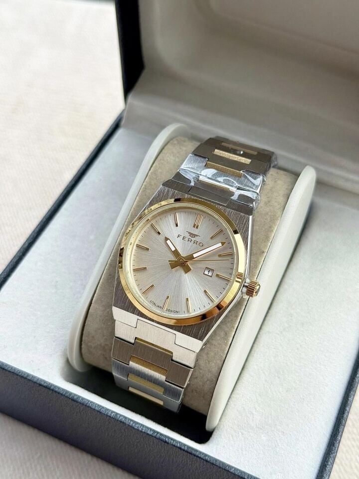 Ferro FL21495A-D Quartz Çelik Altın/Gri 32 mm Kadın Kol Saati