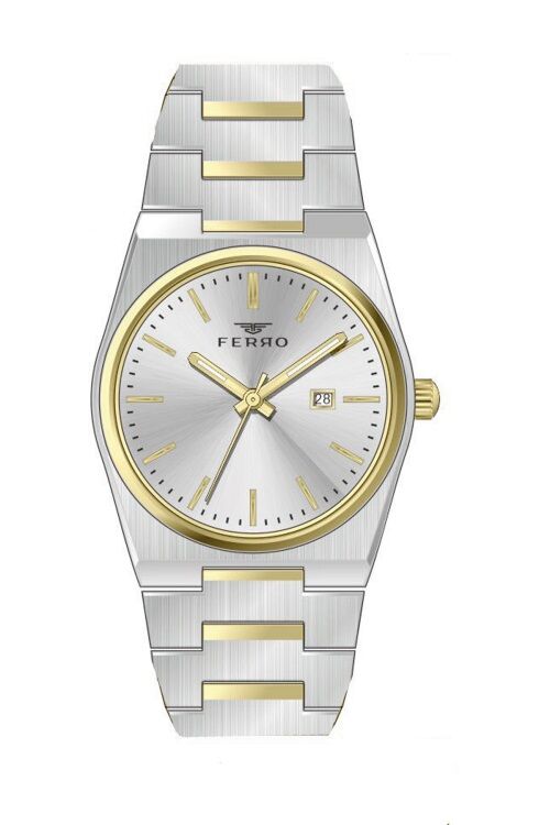 Ferro Sarı ve Gümüş Çelik Kordon Kadın Kol Saati FL21495A-D 3ATM Su Geçirmez 2 Yıl Garantili