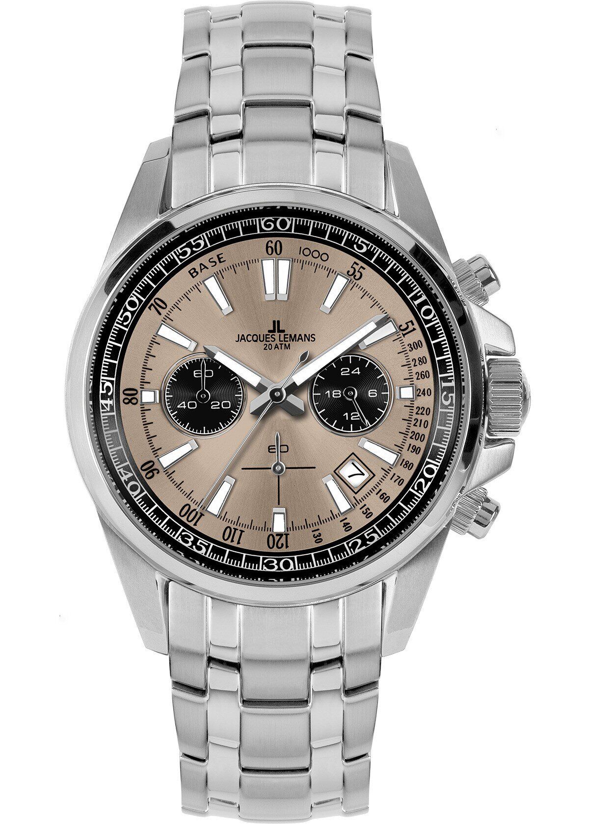 Jacques Lemans Liverpool JL.1-2117ZG Quartz Çelik Gri Kahverengi Kadran 20 ATM 44 mm Erkek Kol Saati
