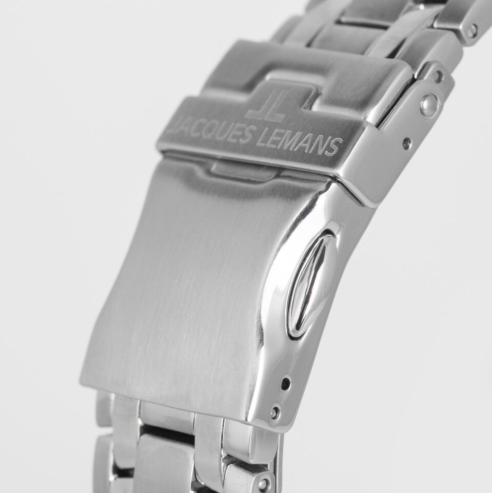 Jacques Lemans Liverpool JL.1-2117ZG Quartz Çelik Gri Kahverengi Kadran 20 ATM 44 mm Erkek Kol Saati