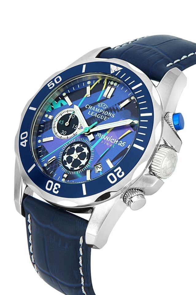Jacques Lemans Uefa Champions League JL.CL-103F Quartz Deri Lacivert 43 mm Erkek Kol Saati