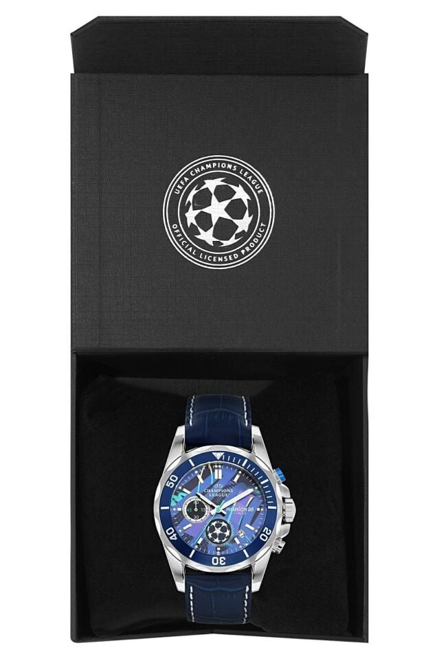 Jacques Lemans Uefa Champions League JL.CL-103F Quartz Deri Lacivert 43 mm Erkek Kol Saati