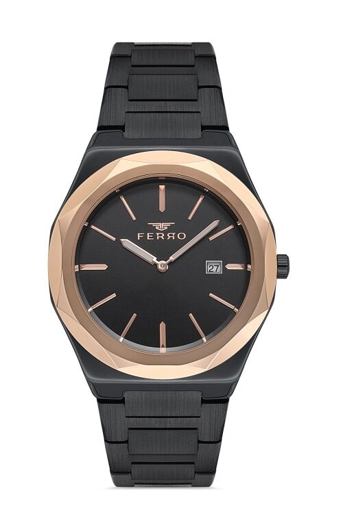 Ferro 41 mm Siyah Çelik Kordon Erkek Kol Saati F40092A-R F40092A-R