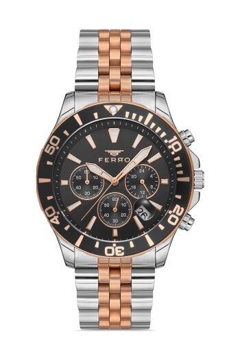Ferro  FM31921DA-E2 Quartz Çift Kordonlu 3 ATM 45 mm Erkek Saat