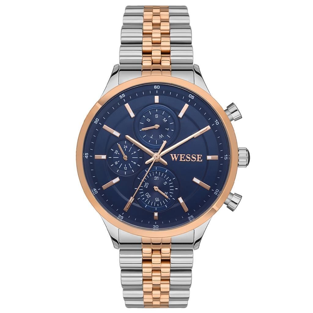Wesse WWG207401 Quartz Çelik Rose/Gri Mavi Kadran 43 mm Erkek Kol Saati
