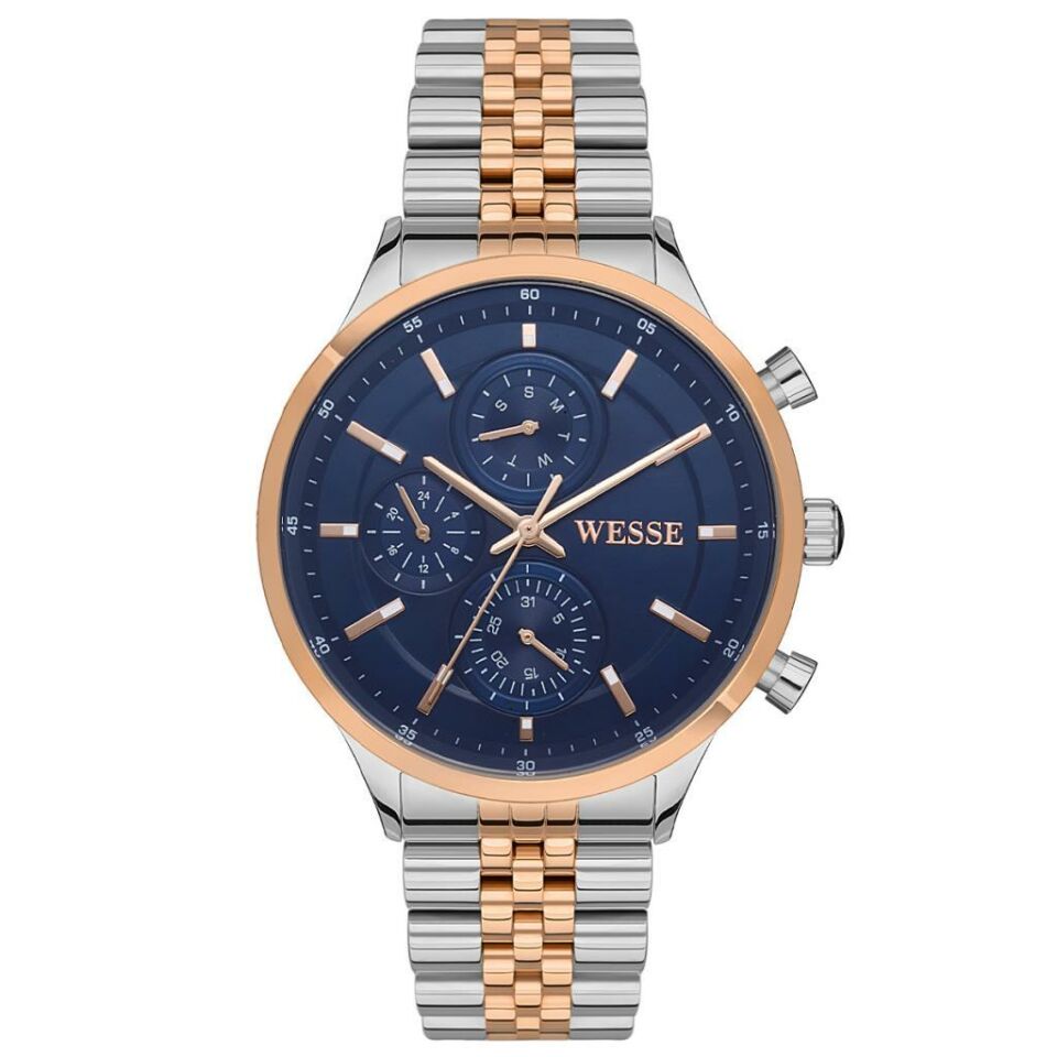 Wesse WWG207401 Quartz Çelik Rose/Gri Mavi Kadran 43 mm Erkek Kol Saati