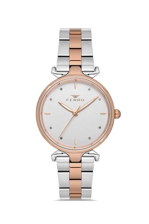 Ferro FL40115A-E Quartz Çelik Gri Rose 32 mm Kadın Kol Saati
