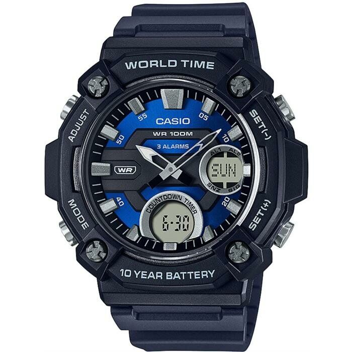 Casio AEQ-120W-2AVDF Quartz Silikon Lacivert 10 ATM 51 mm Erkek Kol Saati