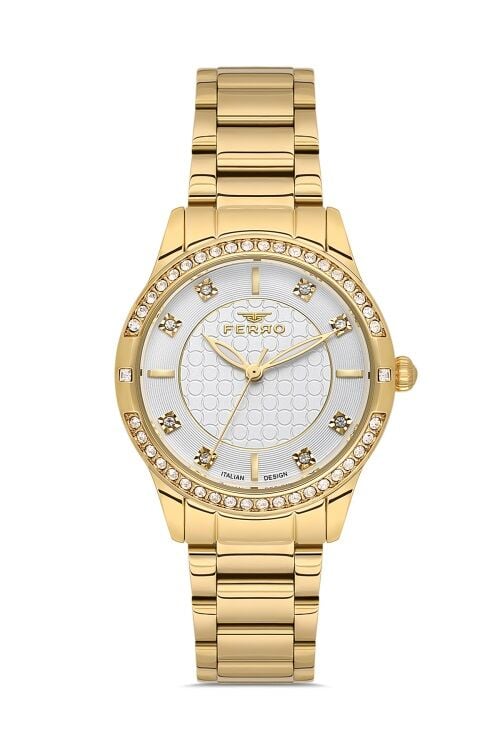 Ferro Quartz Çelik Altın Rengi 32 mm Kadın Kol Saati