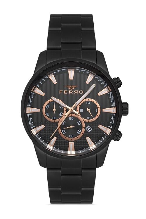 Ferro Siyah Çelik Kordon Erkek Kol Saati FM31233A-G