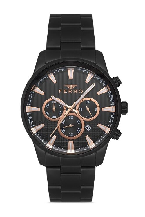 Ferro Siyah Çelik Kordon Erkek Kol Saati FM31233A-G