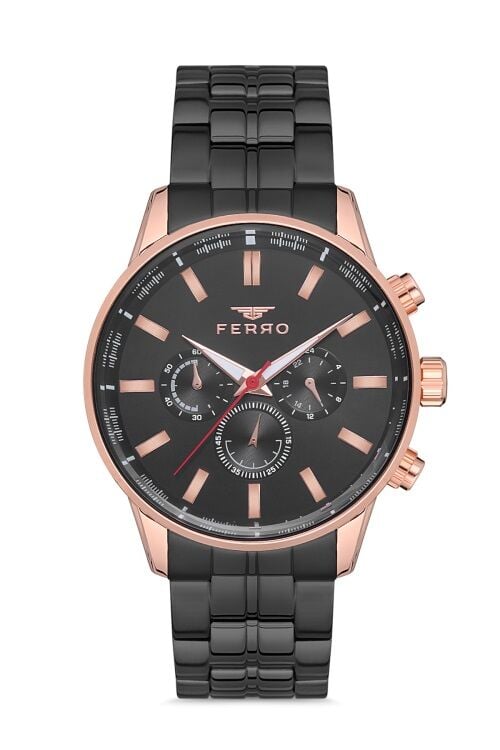 Ferro Siyah Çelik Kordon Erkek Kol Saati FM31084A-R FM31084A-R