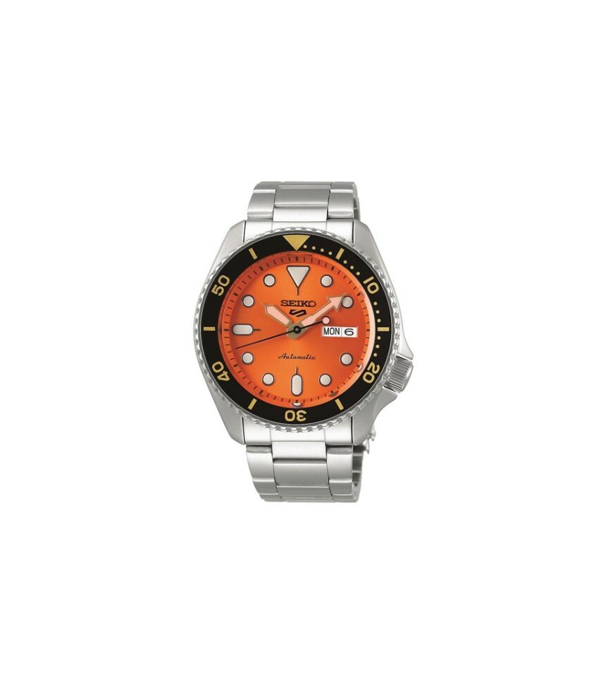 Seiko SRPD59K1 Otomatik Çelik Gri Turuncu Kadran Hardlex Cam 10 ATM 42 mm Erkek Kol Saati