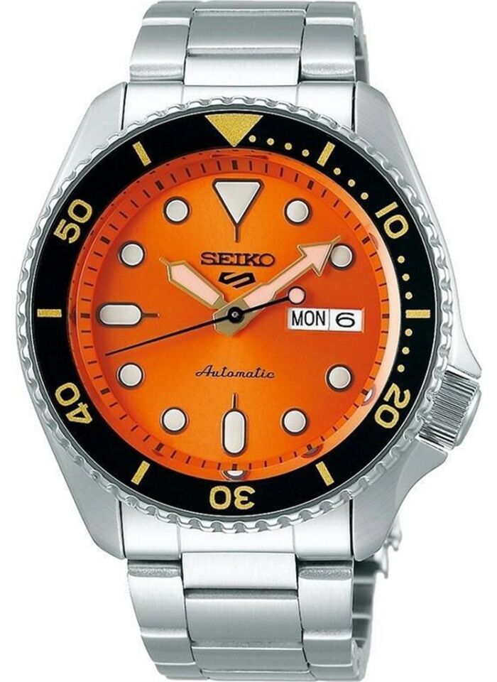 Seiko SRPD59K1 Otomatik Çelik Gri Turuncu Kadran Hardlex Cam 10 ATM 42 mm Erkek Kol Saati