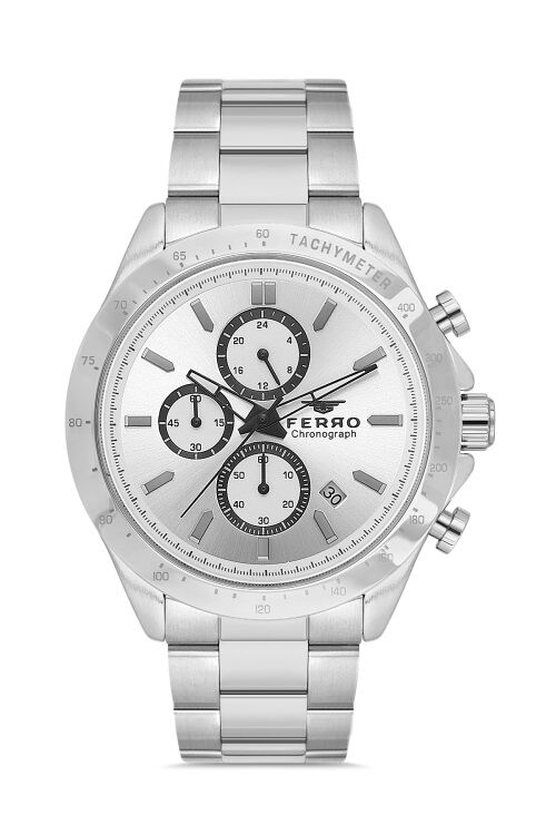 Ferro Quartz Çelik Gri 44 mm Fonksiyonları Aktif Erkek Kol Saati