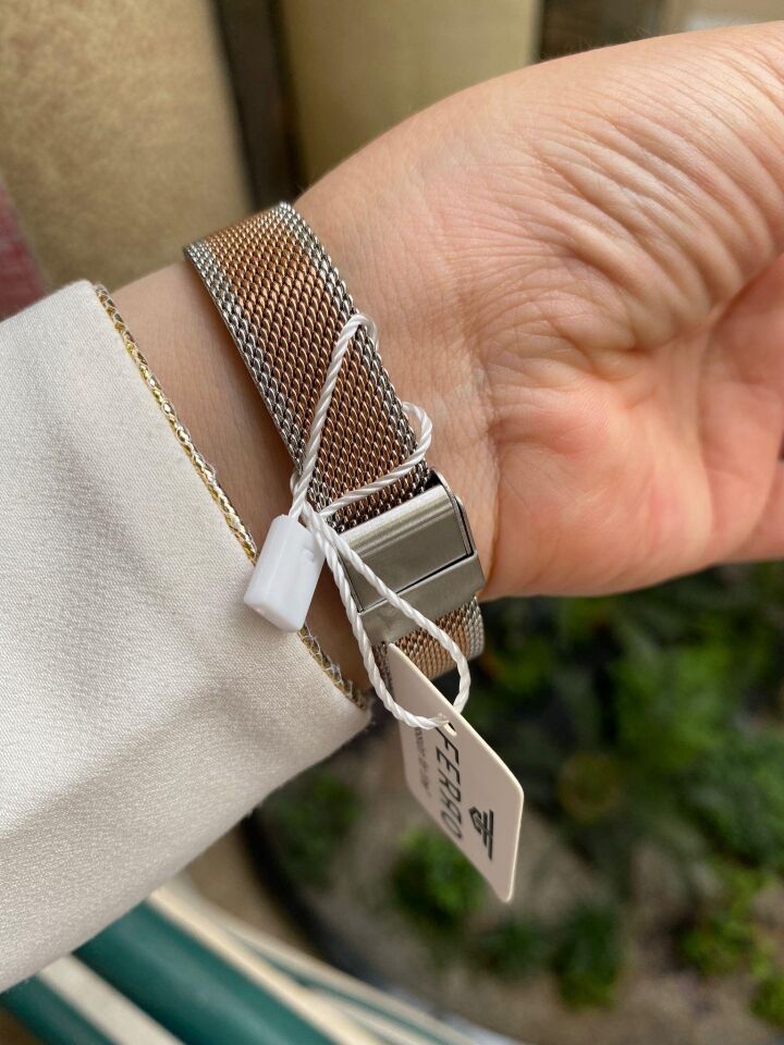Ferro 34 mm Rose ve Gümüş Hasır Kordon Kadın Kol Saati F21232C-E F21232C-E