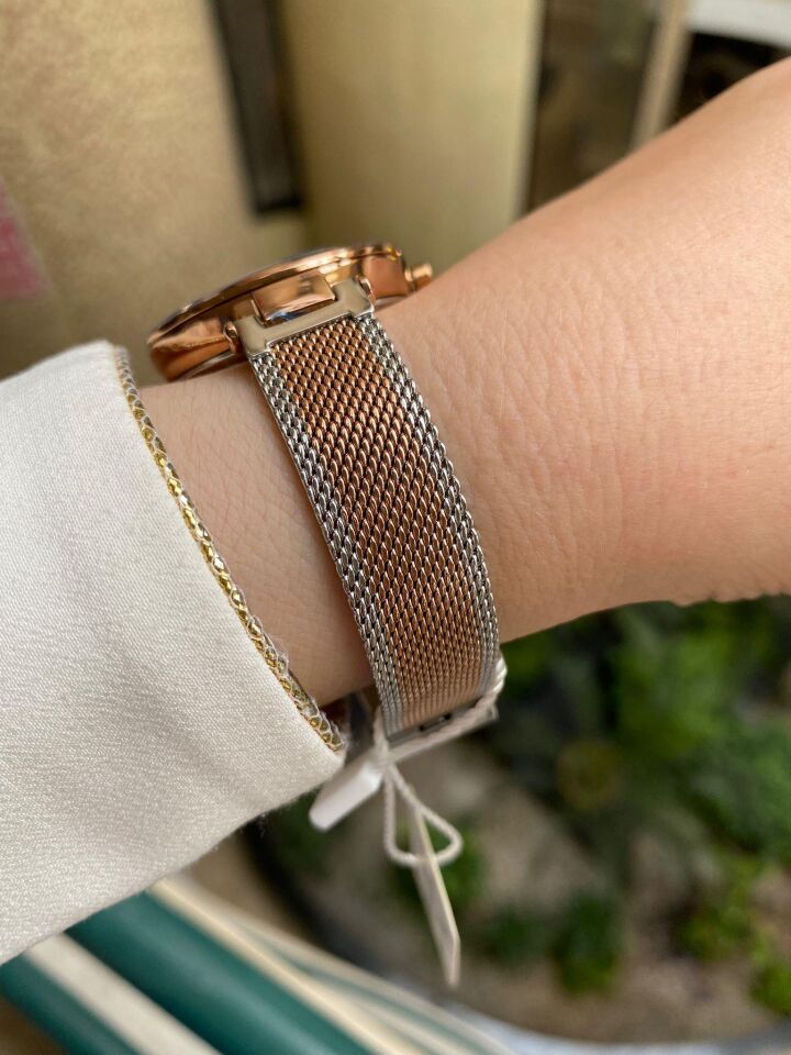 Ferro 34 mm Rose ve Gümüş Hasır Kordon Kadın Kol Saati F21232C-E F21232C-E