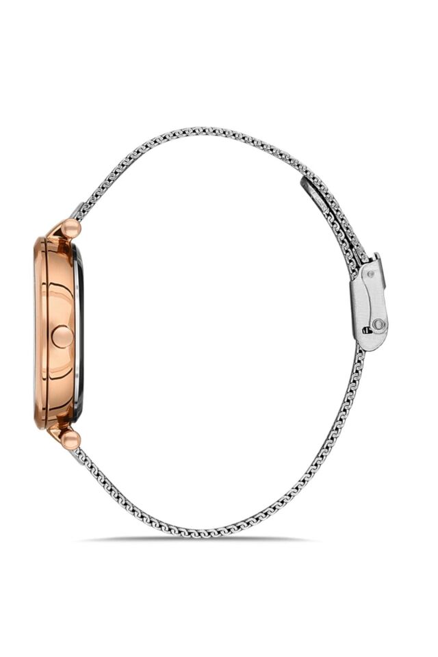 Ferro 34 mm Rose ve Gümüş Hasır Kordon Kadın Kol Saati F21232C-E F21232C-E