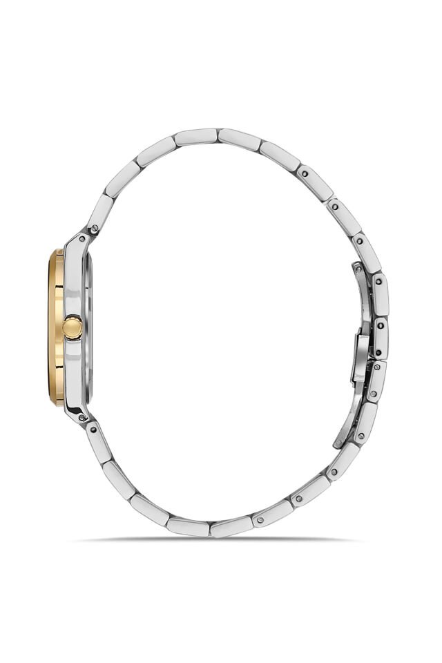 Ferro FL21631AWT-D3 Quartz Çelik Altın/Gri Lacivert Kadran 32 mm Kadın Kol Saati