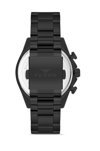 Ferro Quartz Çelik Siyah 44 mm Fonksiyonları Aktif  Erkek Kol Saati