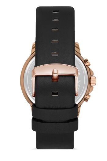 Ferro Siyah Deri Kordon Erkek Kol Saati FM11146B-R Fonksiyonları Aktif 3ATM SuGeçirmez HediyePaketli