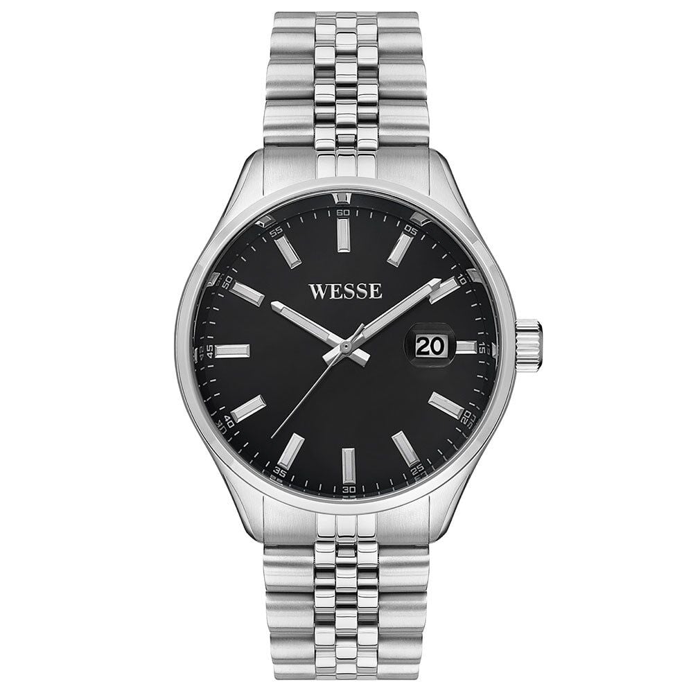 Wesse WWG206801 Quartz Çelik Gri Siyah Kadran 42 mm Erkek Kol Saati