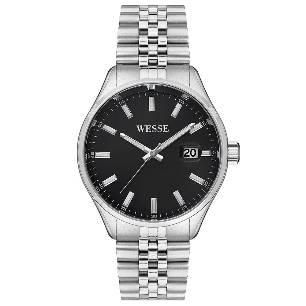 Wesse WWG206801 Quartz Çelik Gri Siyah Kadran 42 mm Erkek Kol Saati