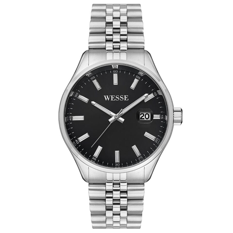 Wesse WWG206801 Quartz Çelik Gri Siyah Kadran 42 mm Erkek Kol Saati