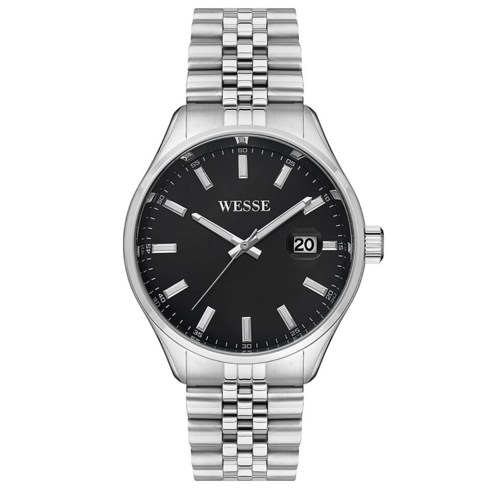 Wesse WWG206801 Quartz Çelik Gri Siyah Kadran 42 mm Erkek Kol Saati