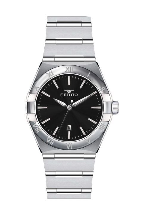 Ferro Gümüş Çelik Kordon Erkek Kol Saati F11471A-A2 3 ATM Su Geçirmez 2 Yıl Garantili Hediye Paketli