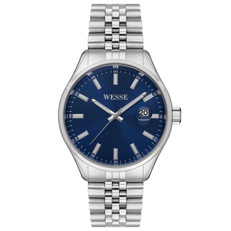 Wesse WWG206807 Quartz Çelik Gri Lacivert Kadran 42 mm Erkek Kol Saati