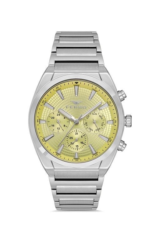 Ferro Quartz Çelik Gri 44 mm Fonksiyonları Aktif Erkek Kol Saati