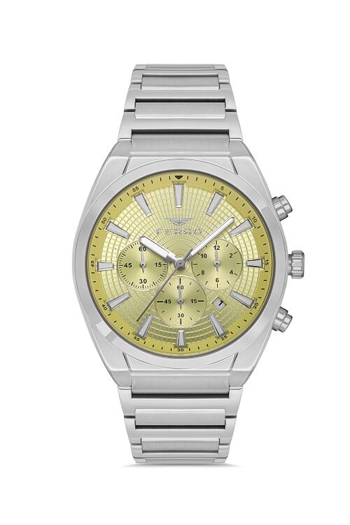 Ferro Quartz Çelik Gri 44 mm Fonksiyonları Aktif Erkek Kol Saati