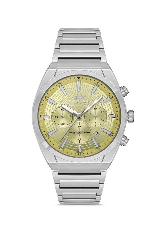 Ferro Quartz Çelik Gri 44 mm Fonksiyonları Aktif Erkek Kol Saati