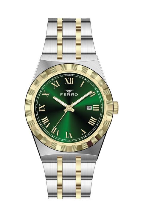 Ferro Sarı ve Gümüş Çelik Kordon Erkek Kol Saati F11474A-D6 3 ATM Su Geçirmez 2 Yıl Garantili