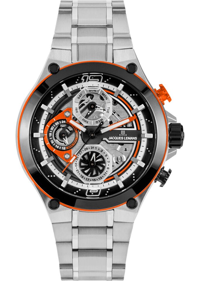 Jacques Lemans Manchester JL.1-2150E Quartz Çelik Gri 10 ATM 44 mm Erkek Kol Saati
