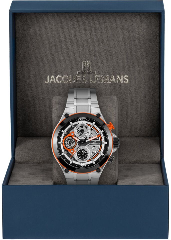 Jacques Lemans Manchester JL.1-2150E Quartz Çelik Gri 10 ATM 44 mm Erkek Kol Saati