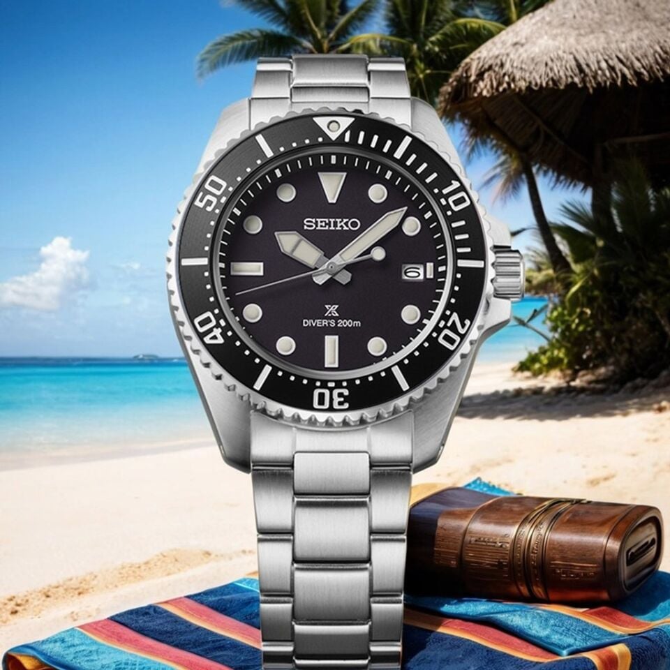 Seiko SNE597P1 Solar Çelik Gri Siyah Kadran 20 ATM 41 mm Erkek Kol Saati