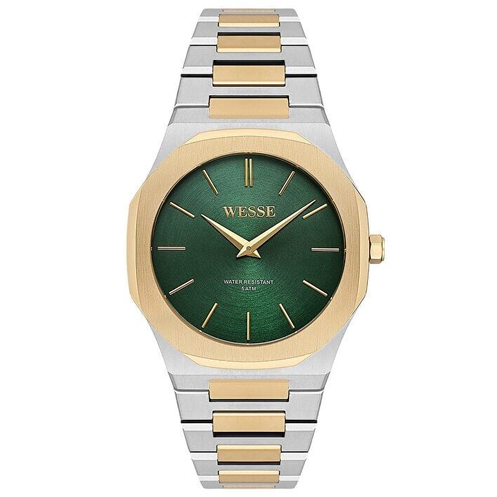 Wesse WWG402604 Quartz Çelik Altın/Gri Yeşil Kadran 40 mm Erkek Kol Saati