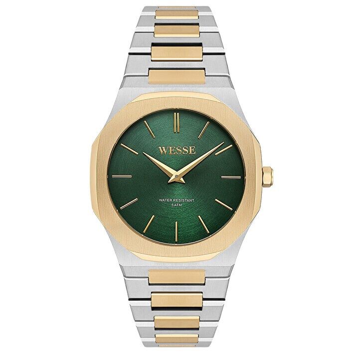 Wesse WWG402604 Quartz Çelik Altın/Gri Yeşil Kadran 40 mm Erkek Kol Saati