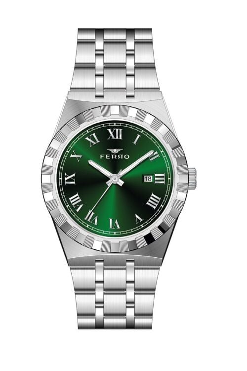 Ferro Gümüş Çelik Kordon Erkek Kol Saati F11474A-A6 3 ATM Su Geçirmez 2 Yıl Garantili Hediye Paketli