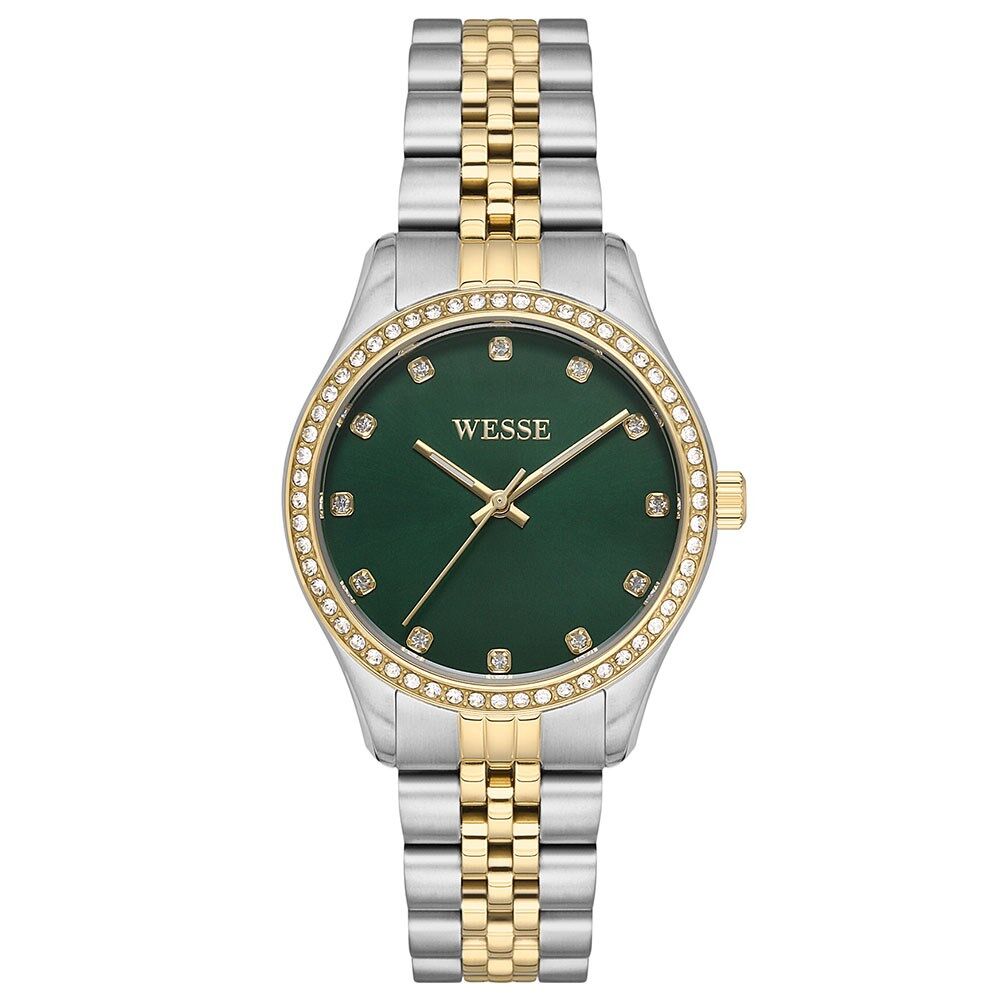 Wesse WWL109703 Quartz Çelik Altın/Gri Yeşil Kadran 34 mm Kadın Kol Saati