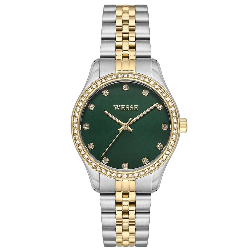 Wesse WWL109703 Quartz Çelik Altın/Gri Yeşil Kadran 34 mm Kadın Kol Saati