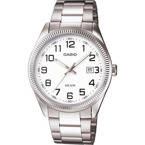 Casio MTP-1302D-7BVDF Quartz Çelik Gri Beyaz Kadran 5 ATM 39 mm Erkek Kol Saati
