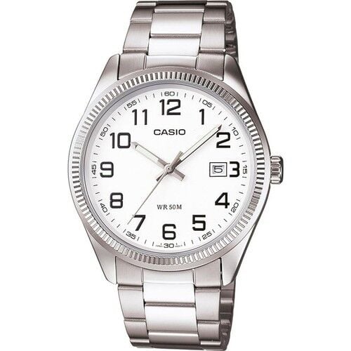 Casio MTP-1302D-7BVDF Quartz Çelik Gri Beyaz Kadran 5 ATM 39 mm Erkek Kol Saati
